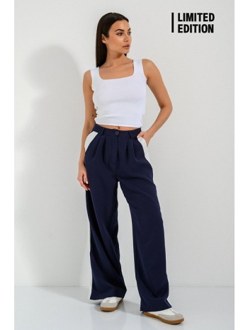 wide leg παντελόνα με διχρωμία (marine) σε προσφορά