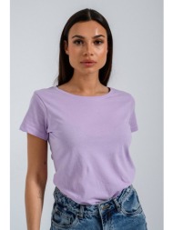 basic t-shirt με στρογγυλή λαιμόκοψη (lilac)