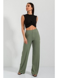 ριπ wide leg παντελόνα (khaki)