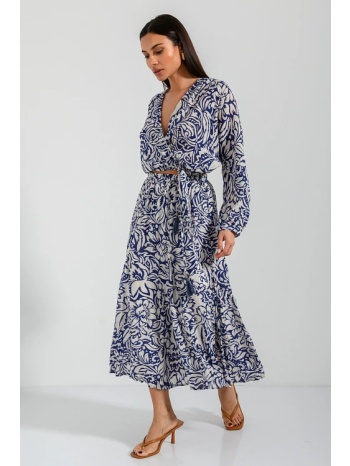 maxi φλοράλ φούστα (blue/offwht) σε προσφορά