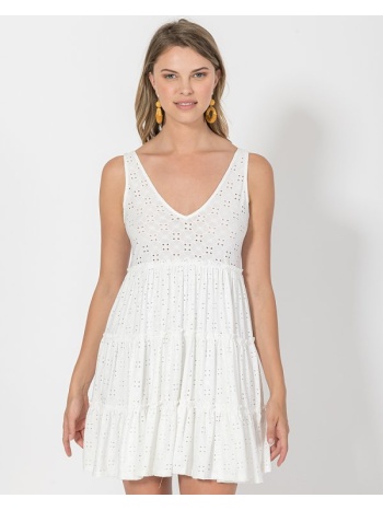 μίνι φόρεμα με λεπτομέρεια διάτρητων σχεδίων (white) σε προσφορά