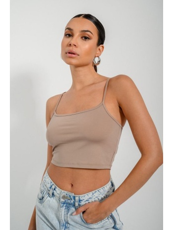 λύκρα κροπ τοπ τιραντάκι (beige) σε προσφορά