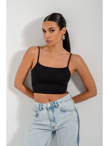 λύκρα κροπ τοπ τιραντάκι (black) σε προσφορά