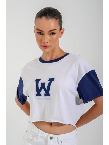 κροπ t-shirt με τύπωμα (white) σε προσφορά