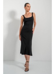 midi basic ριπ φόρεμα (black)