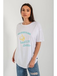 oversized t-shirt με τύπωμα (white)