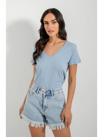 basic t-shirt με v ντεκολτέ (sky) σε προσφορά