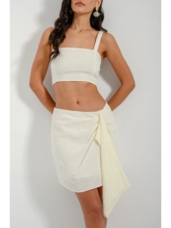 μίνι φούστα με cut out λεπτομέρεια (off white) σε προσφορά