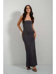 maxi λύκρα strapless φόρεμα (anthracite)