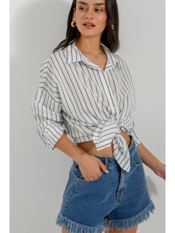 ριγέ πουκάμισο με γιακά (mrn/white) σε προσφορά