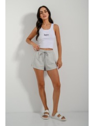 φούτερ σορτς με λάστιχο και κορδόνι (gray marl)