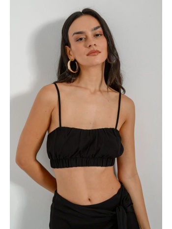 κροπ τοπ με σούρες (black) σε προσφορά