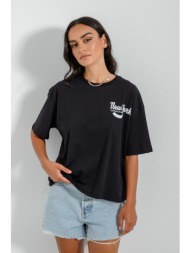 μπλούζα με τύπωμα και κοντά μανίκια (black)