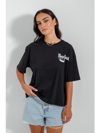 μπλούζα με τύπωμα και κοντά μανίκια (black) σε προσφορά