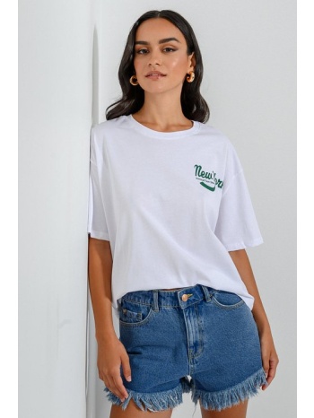 μπλούζα με τύπωμα και κοντά μανίκια (white) σε προσφορά