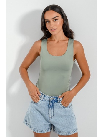 λύκρα τοπ με φαρδιές τιράντες (m.khaki)