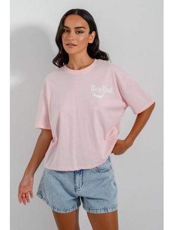 μπλούζα με τύπωμα και κοντά μανίκια (pink) σε προσφορά