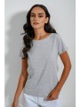 basic t-shirt με στρογγυλή λαιμόκοψη (gray marl)