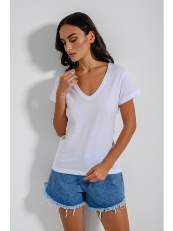 basic t-shirt με v ντεκολτέ (white) σε προσφορά