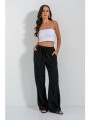 straight leg παντελόνα με λάστιχο (black)