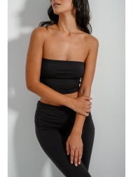 strapless λύκρα κροπ τοπ (black)