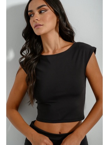 λύκρα κροπ τοπ (black) σε προσφορά