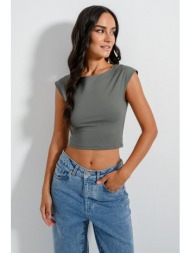 λύκρα κροπ τοπ (khaki)