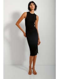 midi halter φόρεμα με άνοιγμα (black)