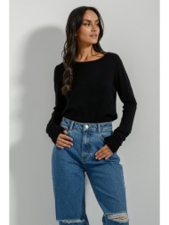 basic πλεκτό με στρογγυλή λαιμόκοψη (black)