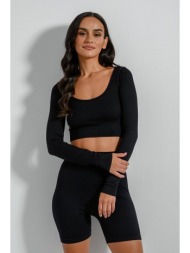 ριπ κροπ τοπ χωρίς ραφές (black)