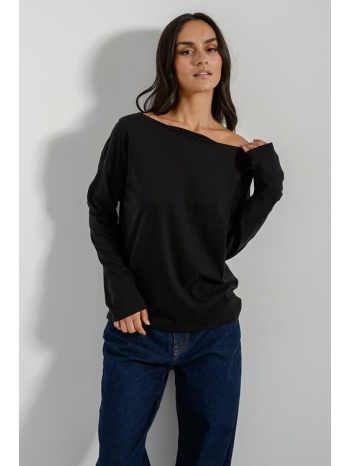 βαμβακερή basic μπλούζα (black) σε προσφορά