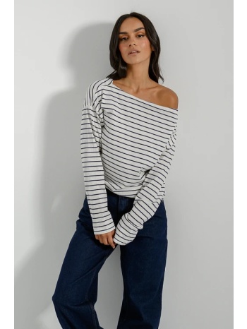 βαμβακερή basic ριγέ μπλούζα (blk wht) σε προσφορά