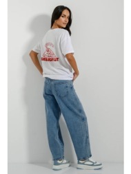 βαμβακερό t-shirt με print (white)