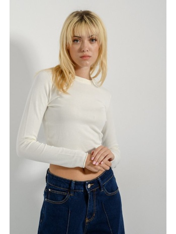 πλεκτό basic κροπ τοπ (off white)