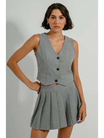 κροπ γιλέκο με λεπτομέρεια (grey) σε προσφορά