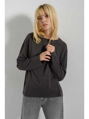 μακρυμάνικο βαμβακερό basic top (anthracite) σε προσφορά