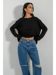 μακρυμάνικο βαμβακερό basic top (black)
