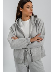 basic φούτερ ζακέτα με κουκούλα (gray marl)
