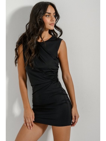 μίνι λύκρα φόρεμα με σούρες (black) σε προσφορά