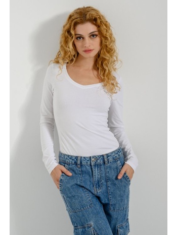 basic μπλούζα με v λαιμόκοψη (white) σε προσφορά