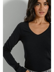 basic μπλούζα με v ...