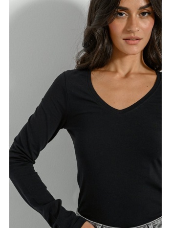 basic μπλούζα με v λαιμόκοψη (black) σε προσφορά