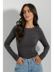 basic μπλούζα με στρογγυλή λαιμόκοψη (anthracite)