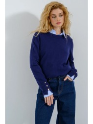 basic πλεκτό με λεπτομέρεια κουμπιών (navy)