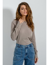 basic πλεκτό με λεπτομέρεια κουμπιών (taupe)