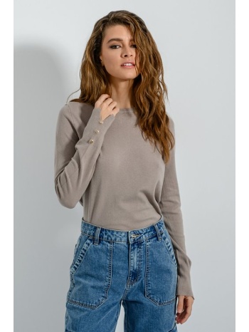 basic πλεκτό με λεπτομέρεια κουμπιών (taupe) σε προσφορά