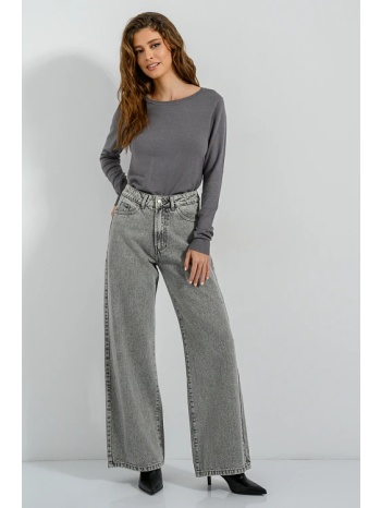 basic πλεκτό με στρογγυλή λαιμόκοψη (anthrac mel) σε προσφορά