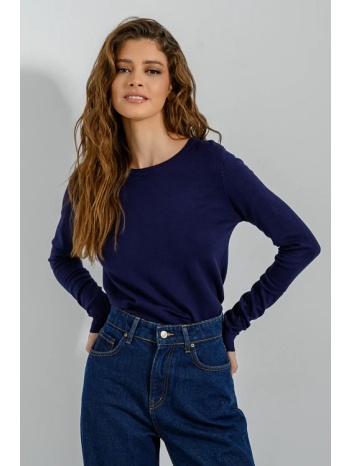 basic πλεκτό με στρογγυλή λαιμόκοψη (navy) σε προσφορά