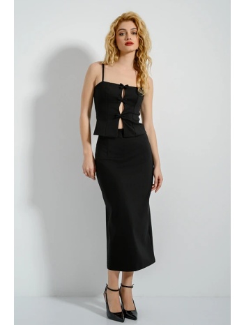 midi φούστα με άνοιγμα στο πίσω μέρος (black) σε προσφορά
