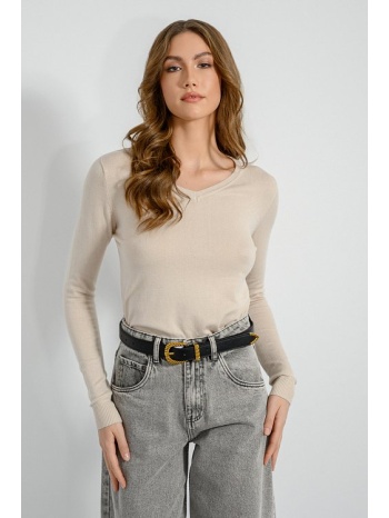 basic πλεκτό με v ντεκολτέ (d.sand) σε προσφορά